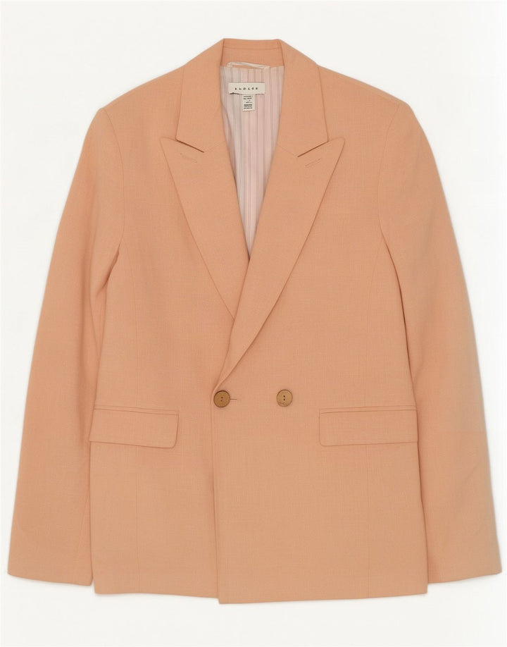 Jaqueta blazer feminina Topshop com peito duplo Reino Unido 10 viscose rosa pequena