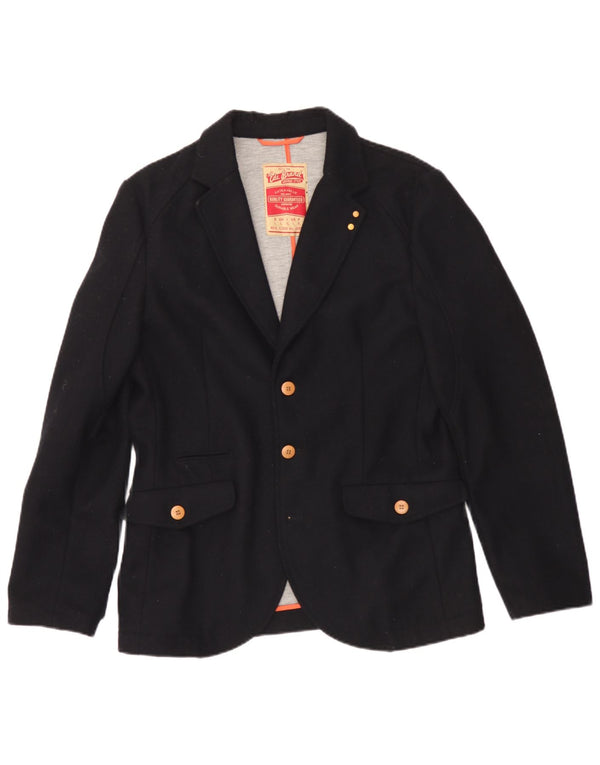Jaqueta blazer masculina EDC com 2 botões UK 40 poliéster preto grande
