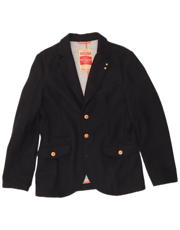 Jaqueta blazer masculina EDC com 2 botões UK 40 poliéster preto grande
