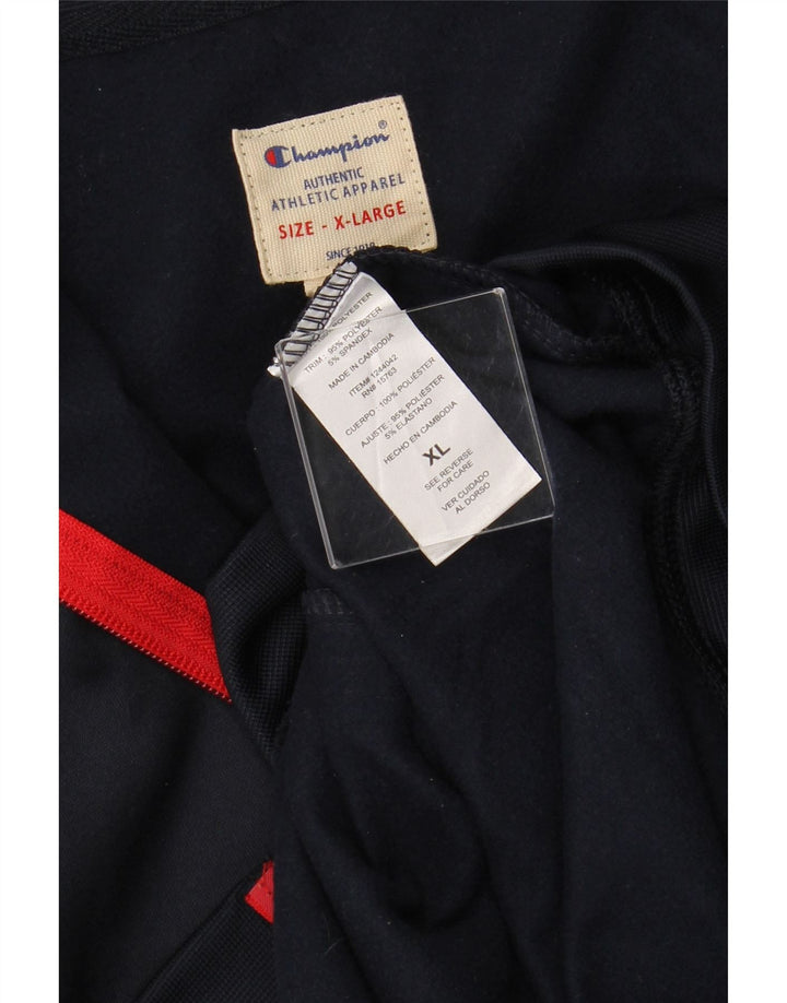 CHAMPION Mens Treino Top Jacket XL Azul Marinho Colourblock Poliéster