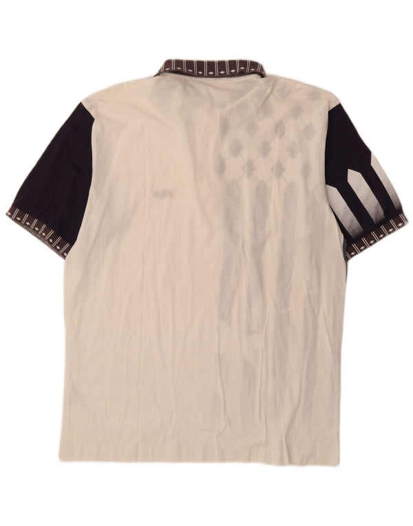 Camisa polo gráfica masculina FILA IT 52 grande algodão colorido branco