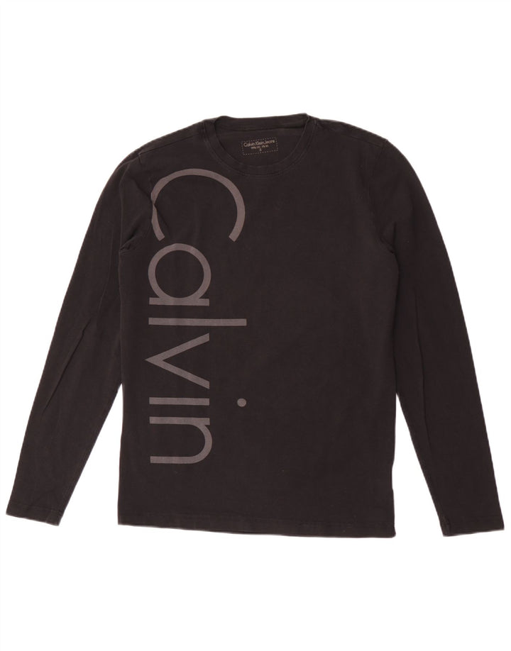 Calvin Klein Jeans Masculino Top Gráfico Manga Longa Pequeno Preto