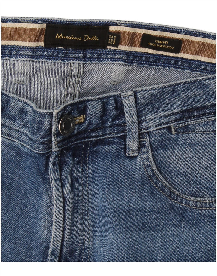 Jeans Slim Masculino Massimo Dutti EU 42 Grande W32 L30 Azul