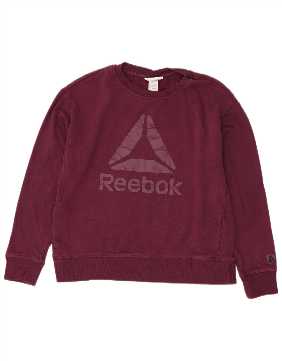Reebok feminino gráfico oversized moletom jumper reino unido 10 pequeno marrom algodão