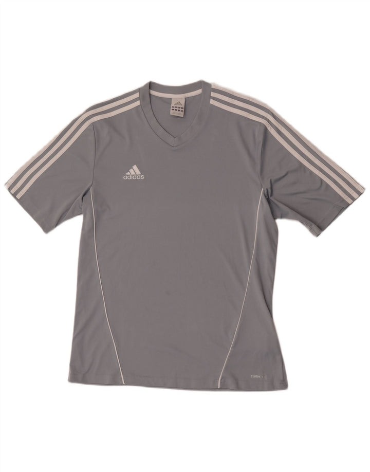 Camiseta masculina Adidas grande poliéster cinza