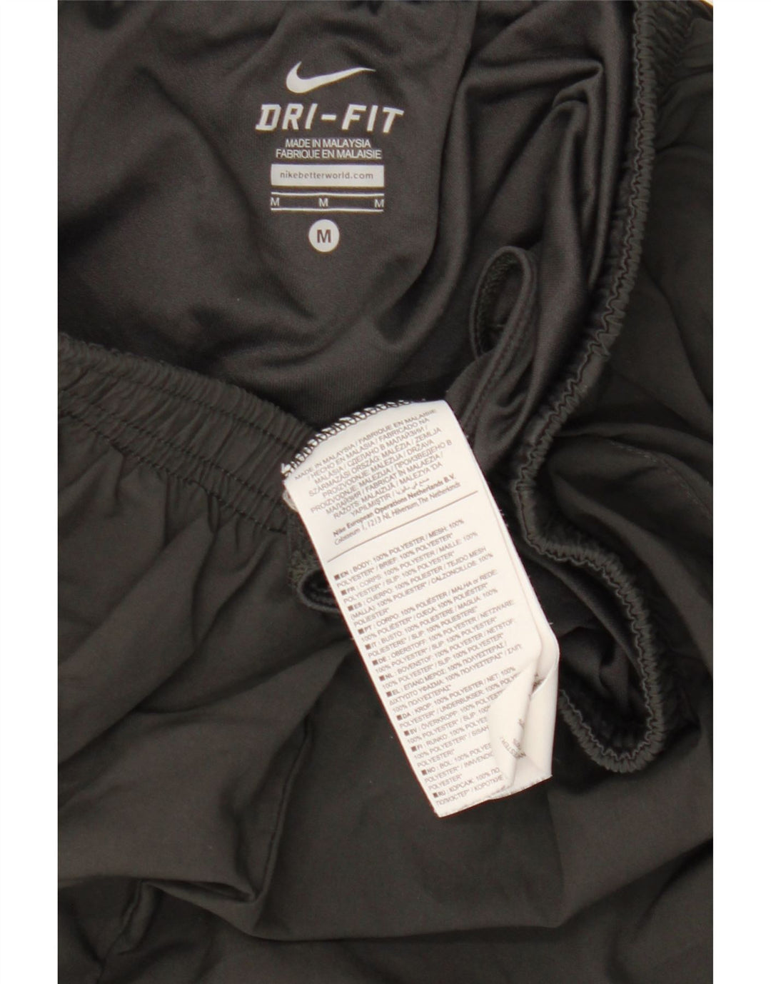 Shorts esportivos masculinos Nike Dri Fit médio preto colorblock poliéster
