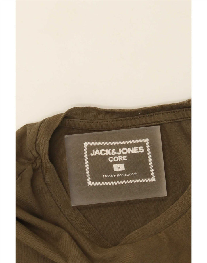Camiseta gráfica masculina Jack & Jones Top pequeno cáqui
