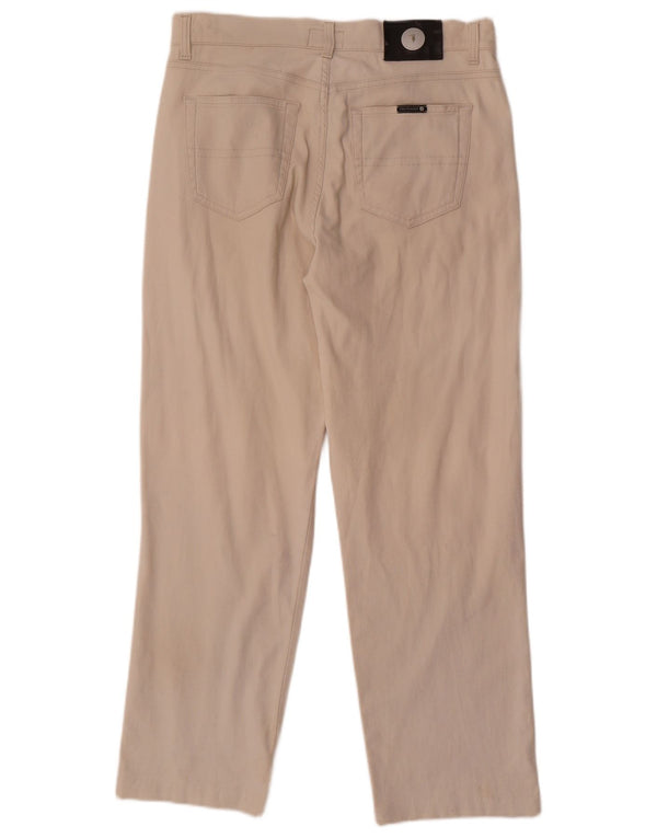 Trussardi Calça masculina reta casual W32 L30 algodão bege
