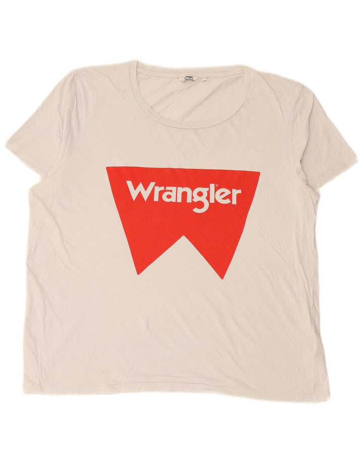 Camiseta feminina grande com estampa WRANGLER Reino Unido 18 XL algodão branco