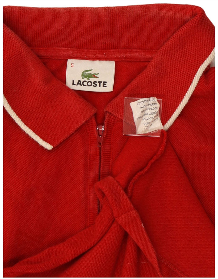 Camisa polo masculina LACOSTE tamanho 5 grande algodão vermelho