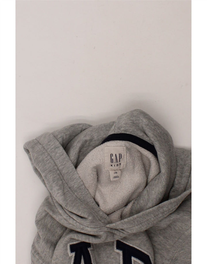GAP Boys Graphic Hoodie Jumper 9-10 Years Large Grey Cotton Vintage Gap and Second-Hand Gap from Messina Hembry 