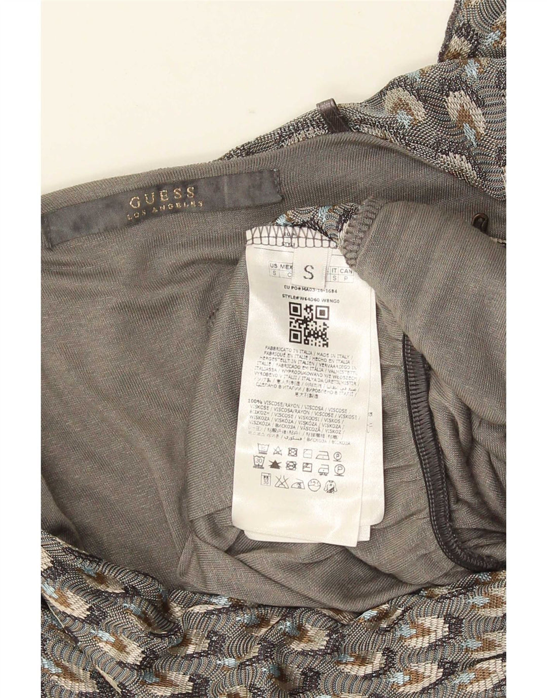 Macacão feminino Guess UK 10 viscose geométrica pequena cinza