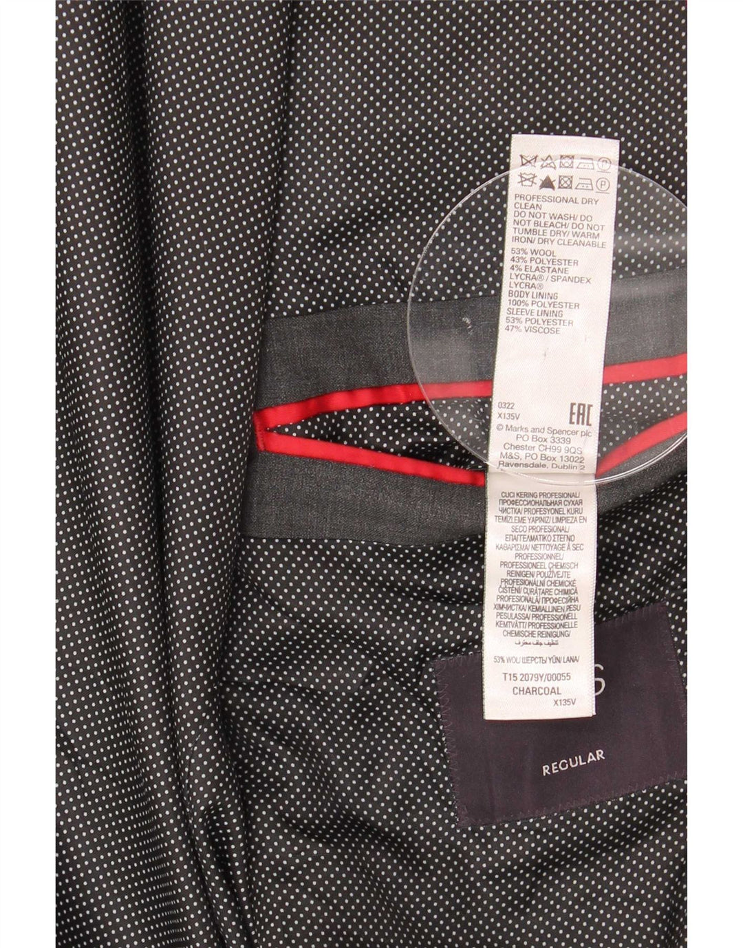 Jaqueta blazer masculina de 2 botões Marks & Spencer Reino Unido 42 grande lã cinza