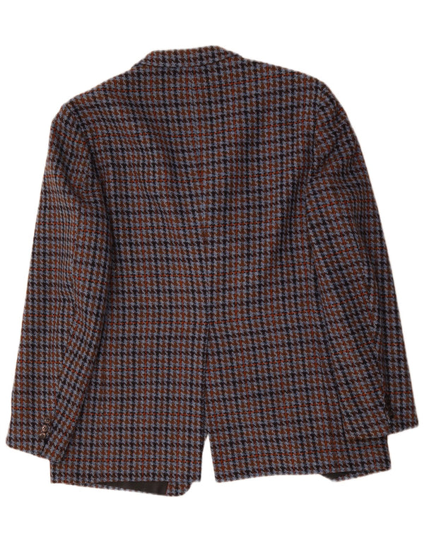 Jaqueta blazer masculina Breilling com 3 botões Reino Unido 40 grande houndstooth multicolorido