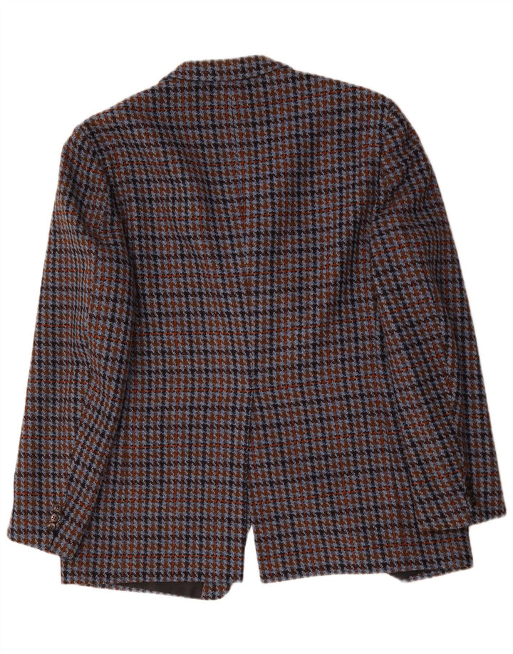 Jaqueta blazer masculina Breilling com 3 botões Reino Unido 40 grande houndstooth multicolorido