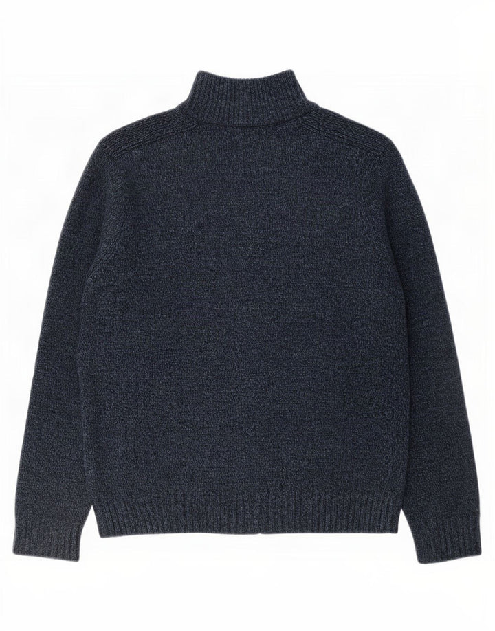 Suéter cardigã masculino com zíper completo da Marks & Spencer grande acrílico manchado cinza