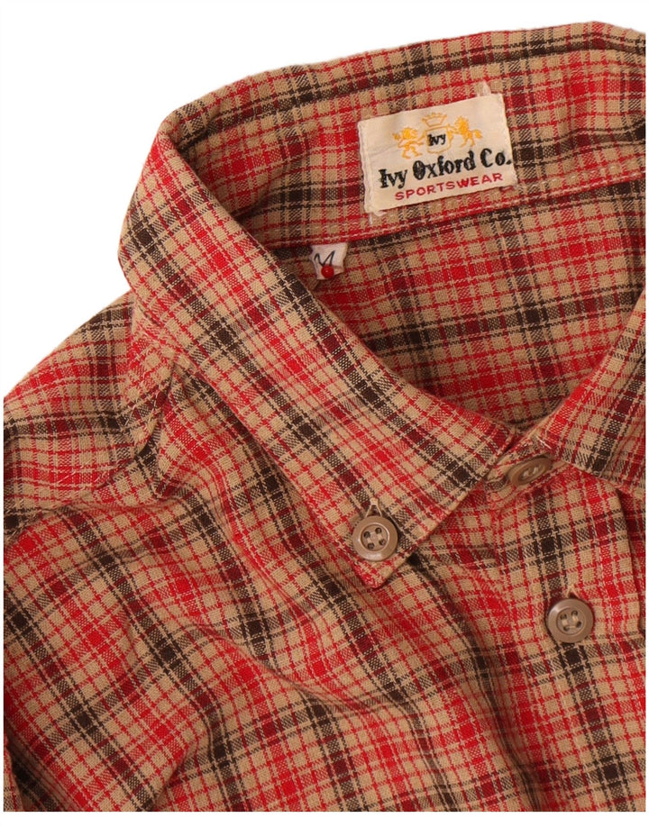 Camisa masculina de flanela Ivy Oxford xadrez médio vermelho