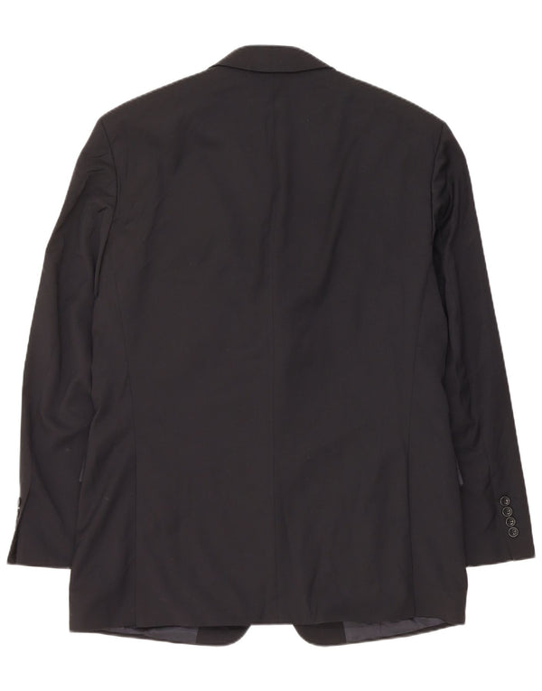 Jaqueta blazer masculina Hugo Boss com 3 botões UE 50 grande lã virgem azul marinho