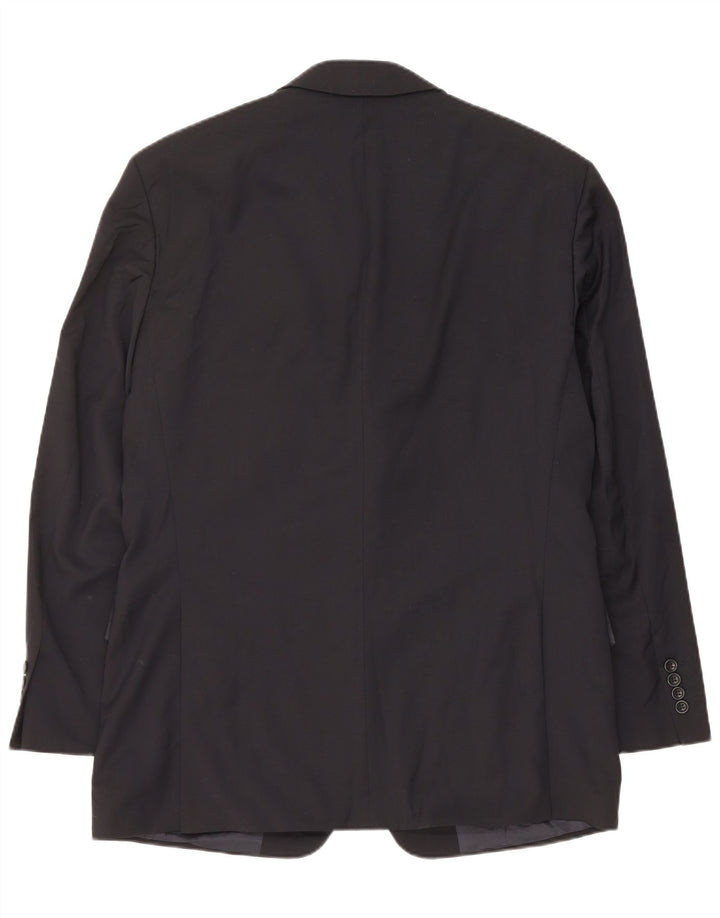 Jaqueta blazer masculina Hugo Boss com 3 botões UE 50 grande lã virgem azul marinho