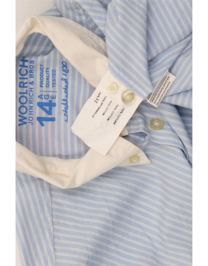 Camisa Woolrich para meninos 13-14 anos algodão listrado azul