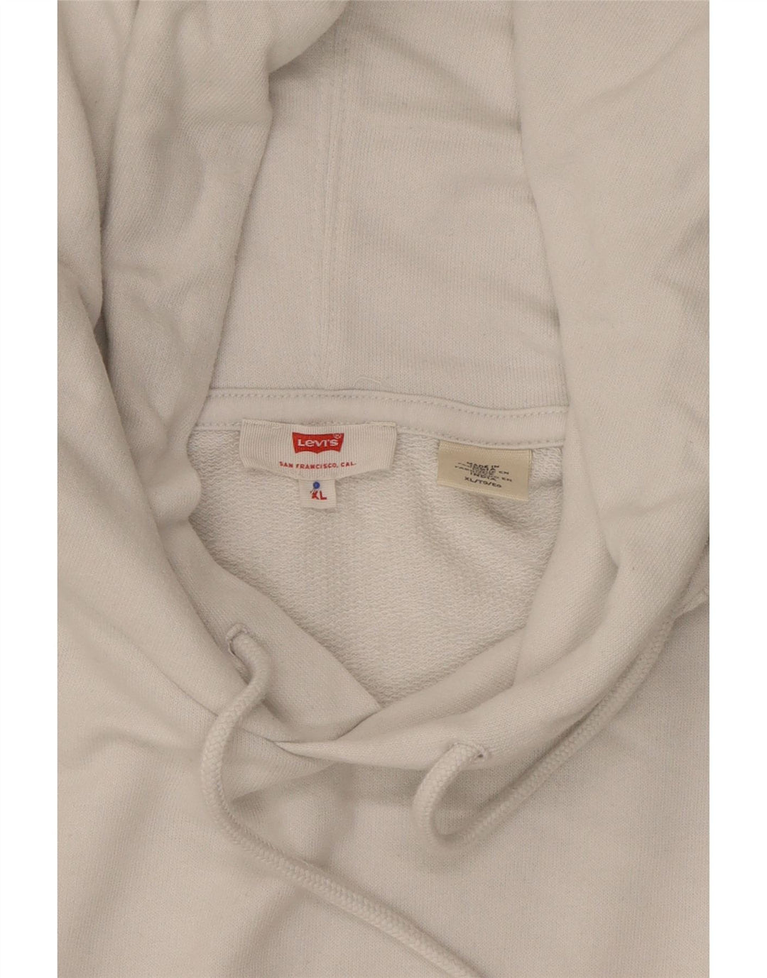 LEVI'S Womens Big & Tall Oversized Graphic Hoodie Jumper UK 18 XL White Vintage Levi's and Second-Hand Levi's from Messina Hembry 