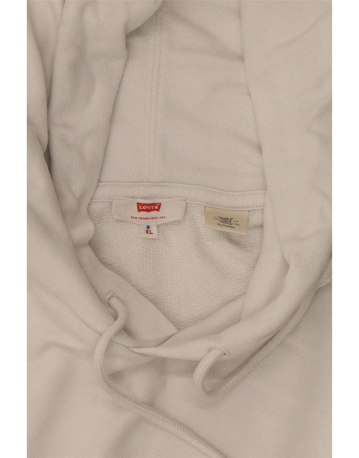 LEVI'S Womens Big & Tall Oversized Graphic Hoodie Jumper UK 18 XL White Vintage Levi's and Second-Hand Levi's from Messina Hembry 