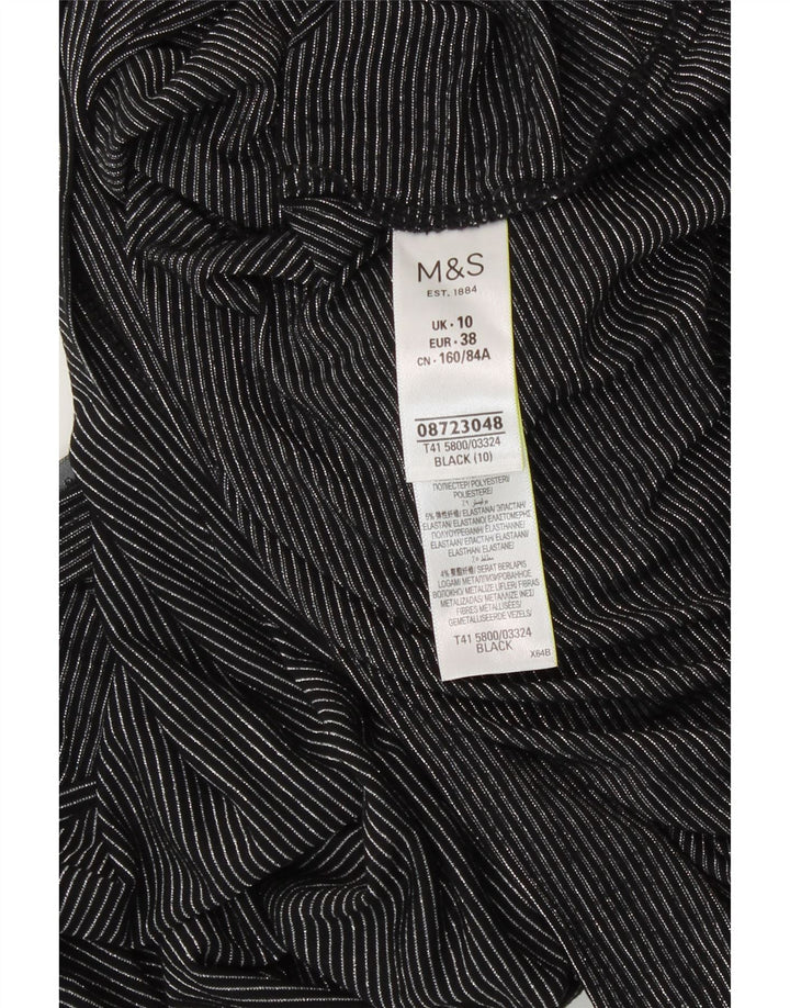 Camiseta feminina grande Marks & Spencer UK 10 listrada preta pequena