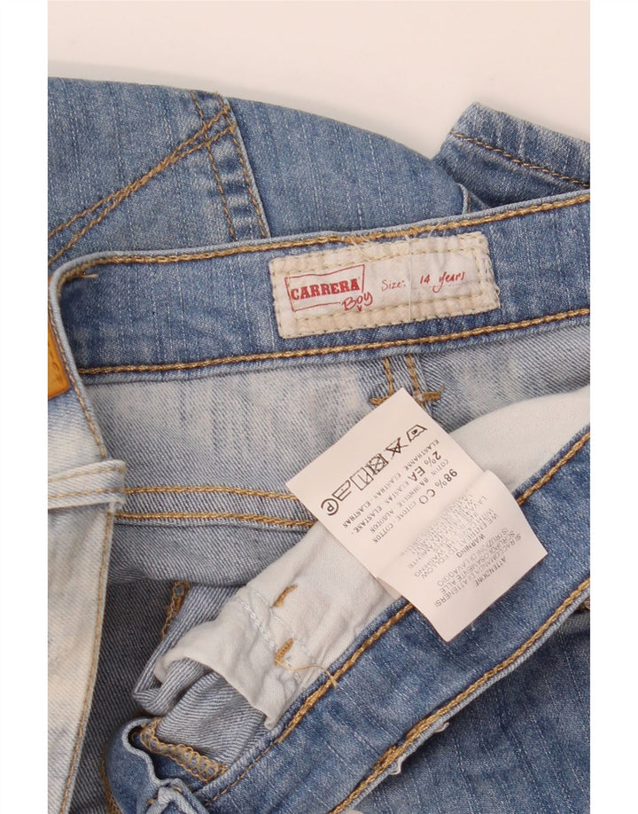 Shorts jeans desgastados para meninos CARRERA 13-14 anos W30 algodão azul
