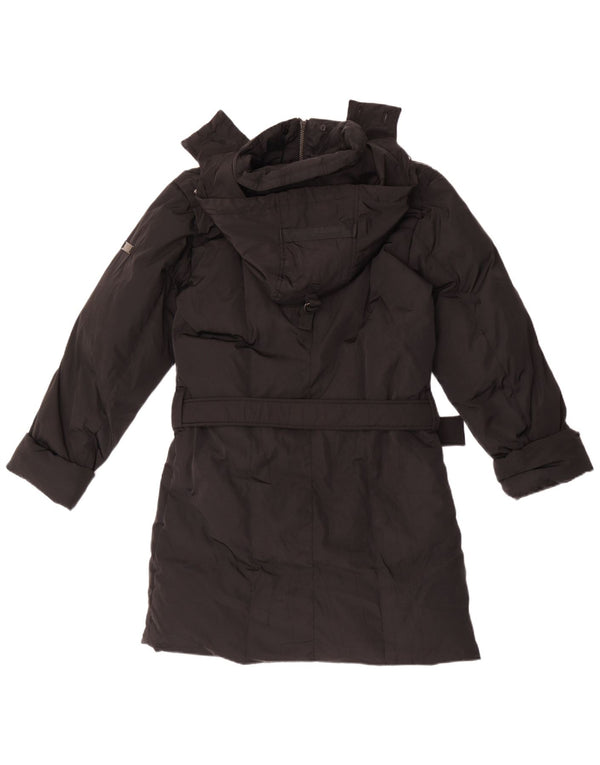 Casaco acolchoado com capuz feminino Canadiens UK 16 grande poliéster preto