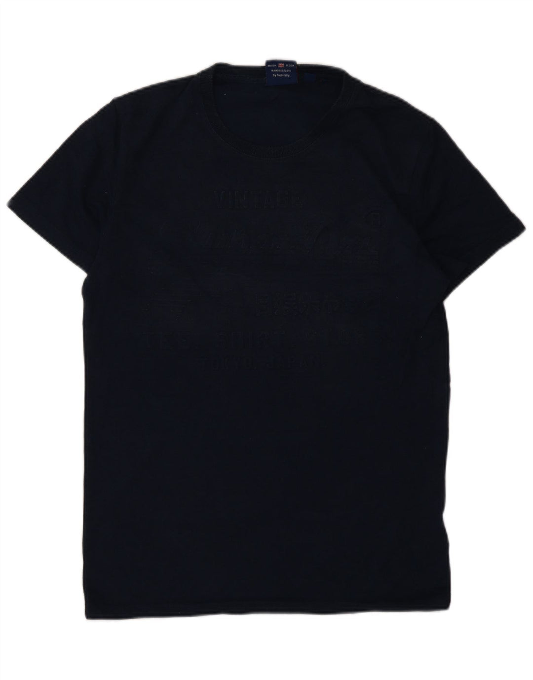 Camiseta gráfica masculina Superdry Top médio algodão azul marinho