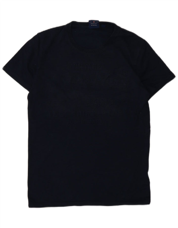 Camiseta gráfica masculina Superdry Top médio algodão azul marinho