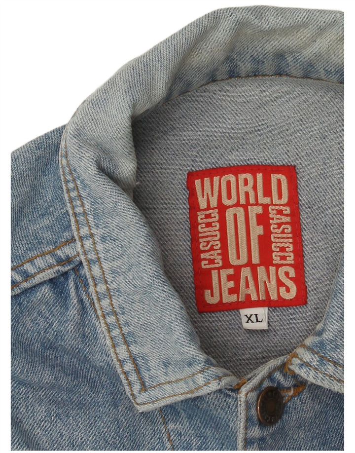 Jaqueta jeans masculina CASSUCI UK 42 XL algodão azul