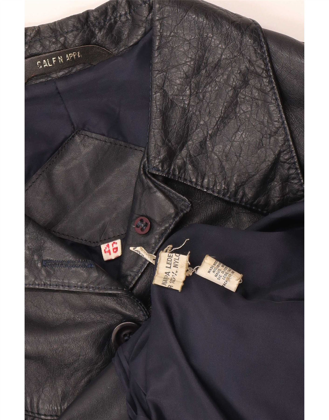 Jaqueta de couro feminina vintage IT 46 grande couro preto