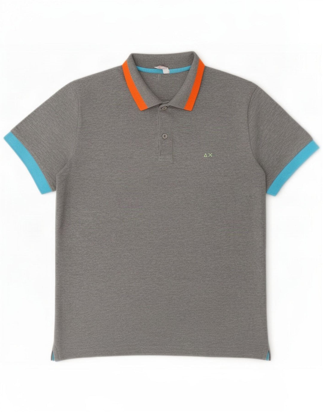 Sun68 Camisa polo masculina algodão cinza médio