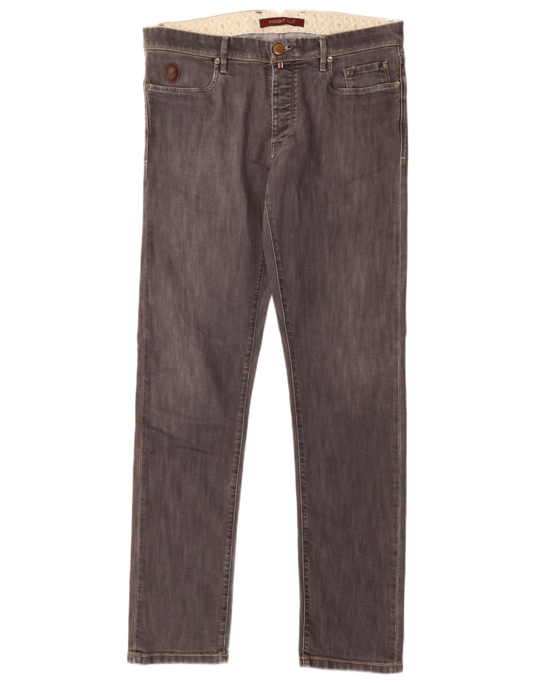 Trussardi Mens Slim Jeans W33 L34 Cinza Algodão