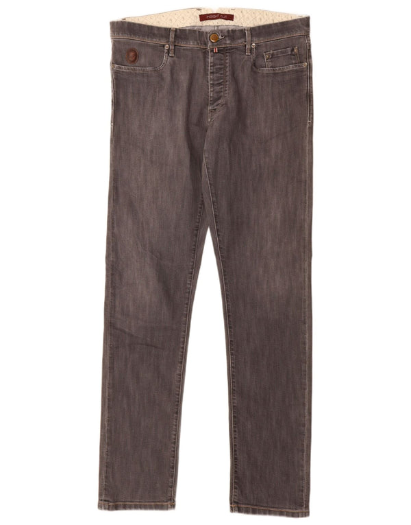 Trussardi Mens Slim Jeans W33 L34 Cinza Algodão