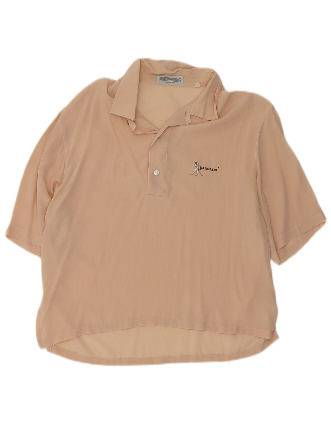 Camisa masculina de manga curta Pancaldi & B tamanho 15 1/2 39 bege médio