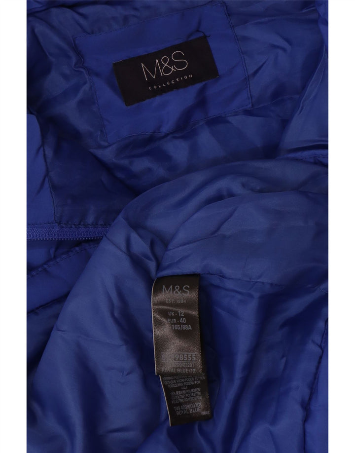 Colete acolchoado feminino Marks & Spencer UK 12 poliéster azul médio