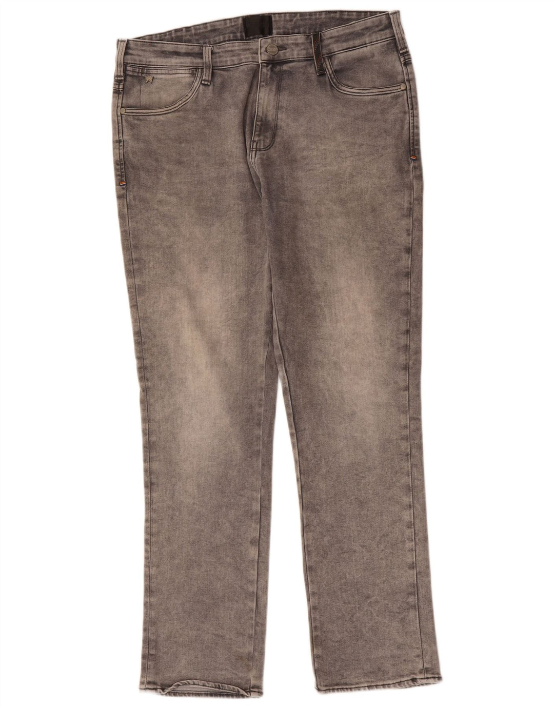 WRANGLER Masculino Davidson Slim Straight Jeans W36 L32 Algodão Cinza