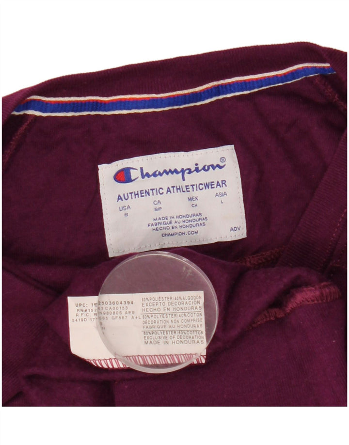 Champion feminino gráfico oversized moletom jumper UK 10 pequeno roxo