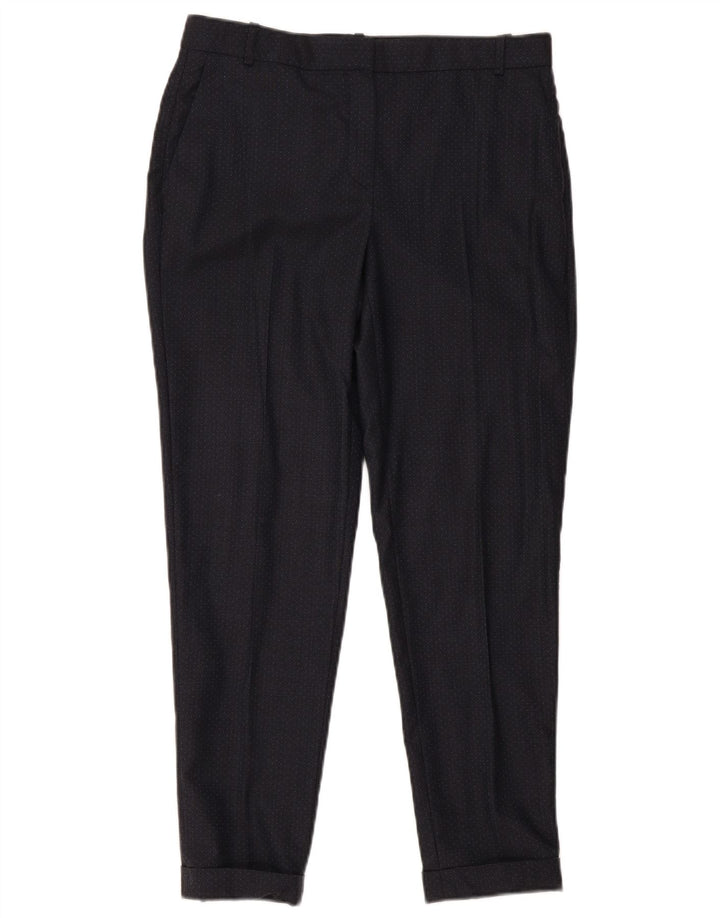 Calça de terno feminino Massimo Dutti UE 38 pequeno W28 L26 azul marinho manchado