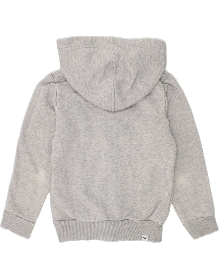 PUMA Girls Zip Hoodie Sweater 5-6 Years Grey Cotton Vintage Puma and Second-Hand Puma from Messina Hembry 