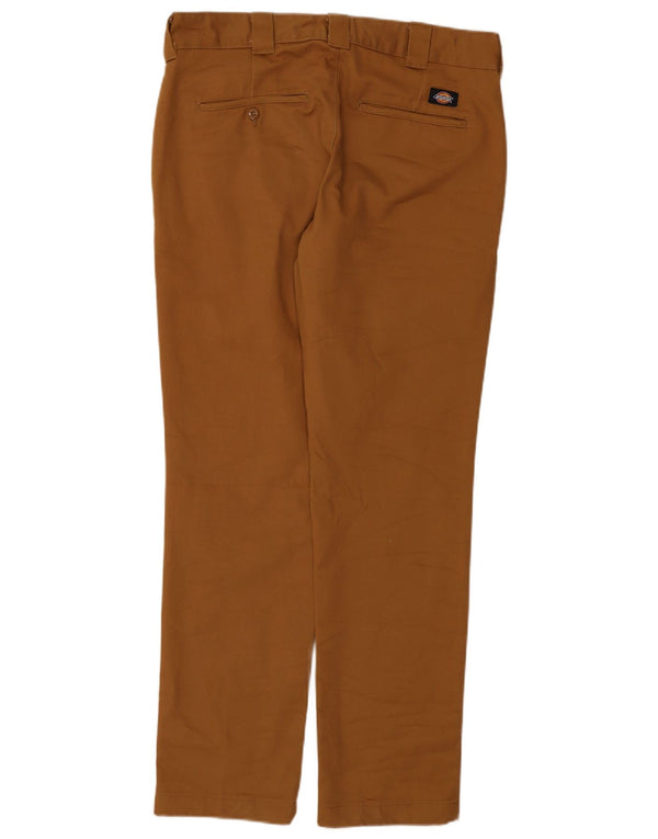 Calças Dickies Mens Slim Fit Chino W33 L32 Marrom Poliéster