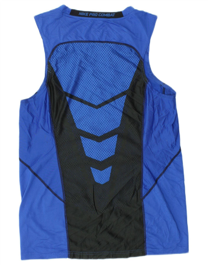 Camiseta Nike masculina gráfica Top médio azul colorblock poliéster
