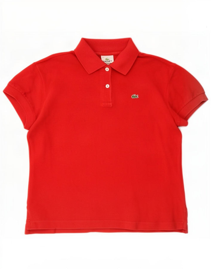 Camisa polo feminina Lacoste tamanho 40 algodão vermelho médio