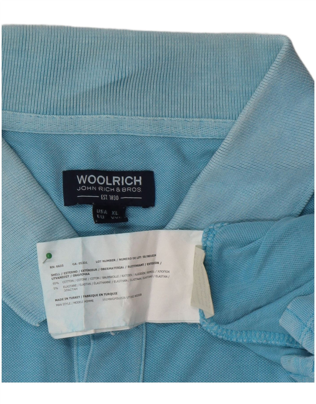 Camisa polo masculina Woolrich 2XL algodão azul
