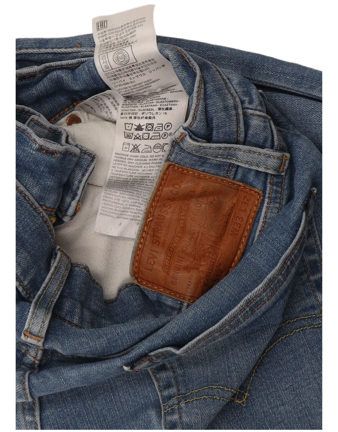 Calça jeans masculina Levi's 512 Slim Tapered W33 L32 azul algodão