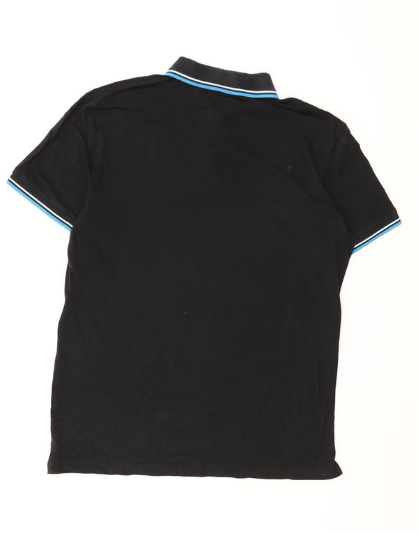 Camisa polo masculina Diadora XL preta listrada de algodão