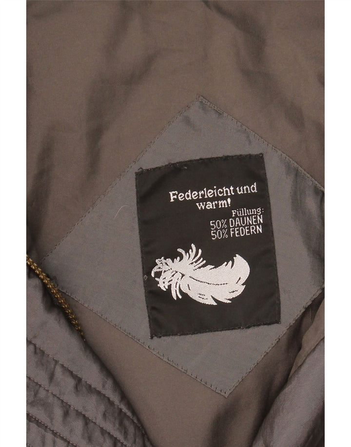 Casaco acolchoado com capuz feminino VINTAGE UK 18 XL cinza