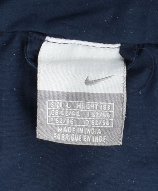 Jaqueta corta-vento masculina NIKE Reino Unido 42/44 grande poliéster azul marinho